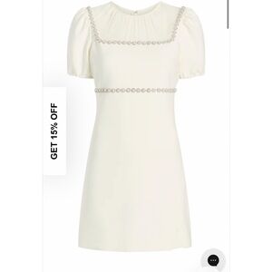 Likely “Phoebe” Cream Mini Dress with Pearl Details NWT